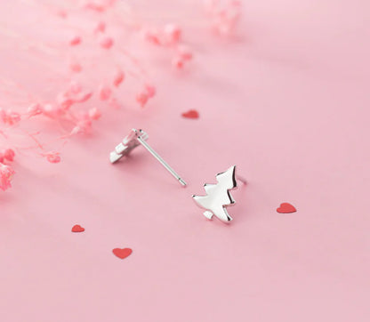 Brincos Árvore de Natal em Prata S925