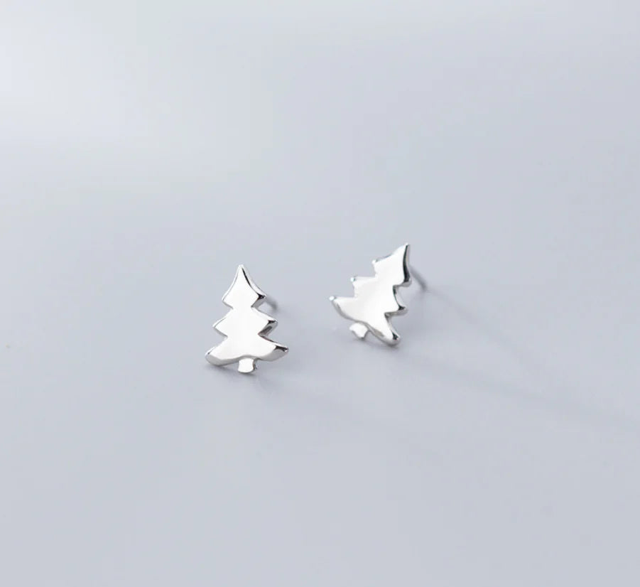 Brincos Árvore de Natal em Prata S925
