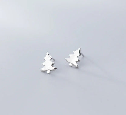Brincos Árvore de Natal em Prata S925
