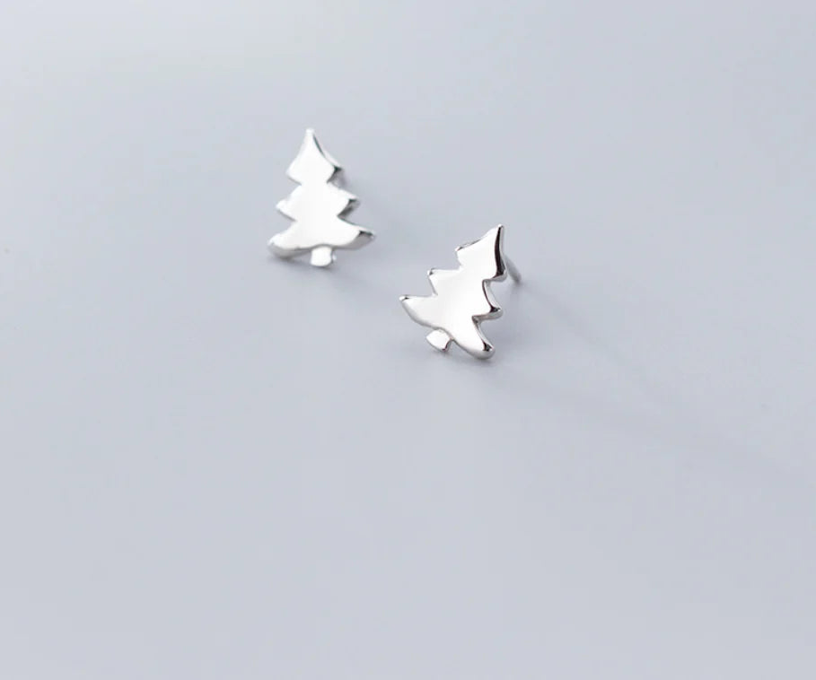 Brincos Árvore de Natal em Prata S925
